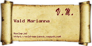 Vald Marianna névjegykártya